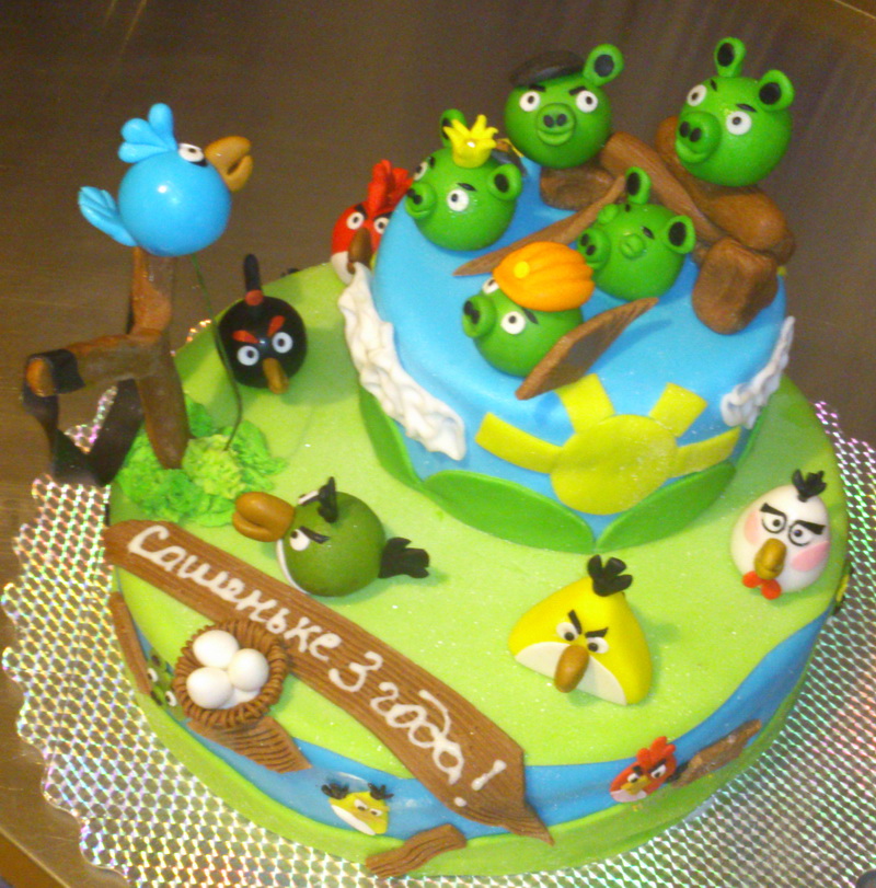 Торт Angry Birds фото